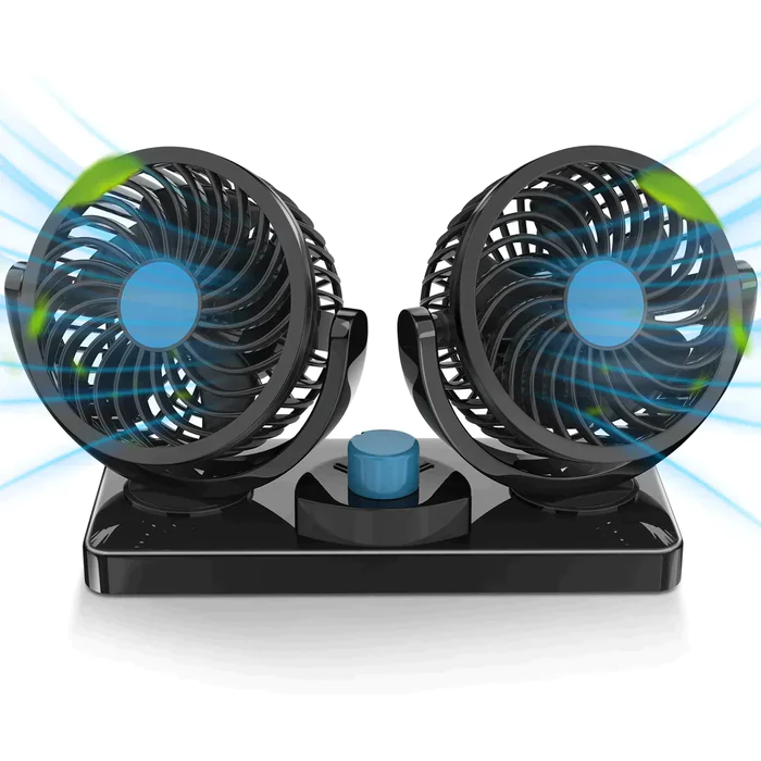 Ventilador 2 en 1 para Carro Giratorio 360 - Aire Fresco en Todas Direcciones